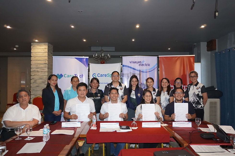 PARTNERSHIP FOR HEALTHCARE: Key stakeholders and representatives from Visayan Electric, the Municipal Government of Liloan, Aboitiz Foundation, Inc., and CareSpan Asia, Inc. lead the ceremonial signing of the Memorandum of Agreement for the Visayan Electric-Supported PhilHealth YAKAP Patient Onboarding Project, aiming to expand free primary healthcare access to 25,000 Liloan residents.